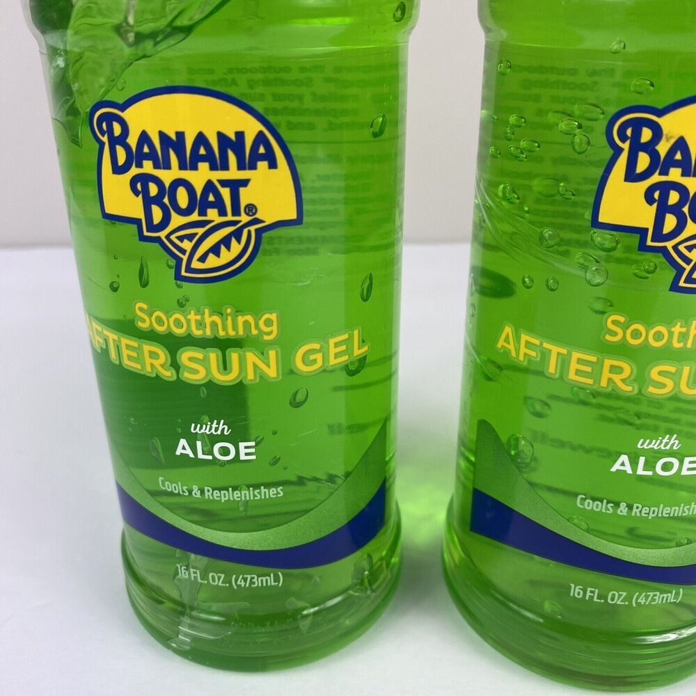 BANANA BOAT 16 oz 2 pc Soothing After Sun Gel Aloe Summer Skin Care Beach - Picture 2 of 4